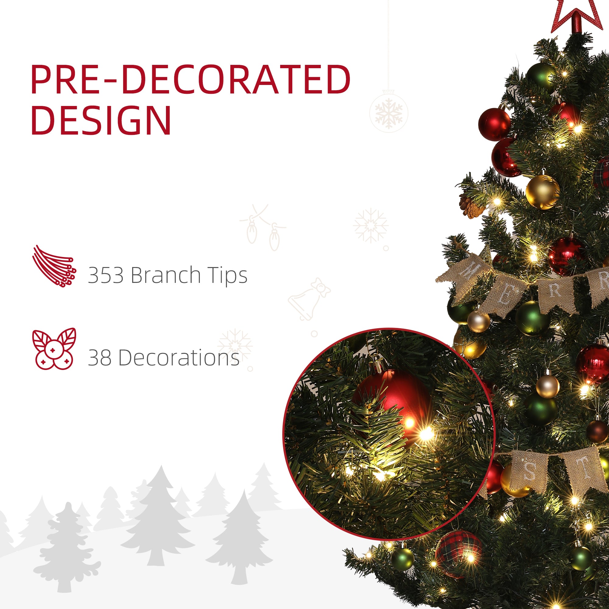 5ft Pre-Lit and Decorated Christmas Tree