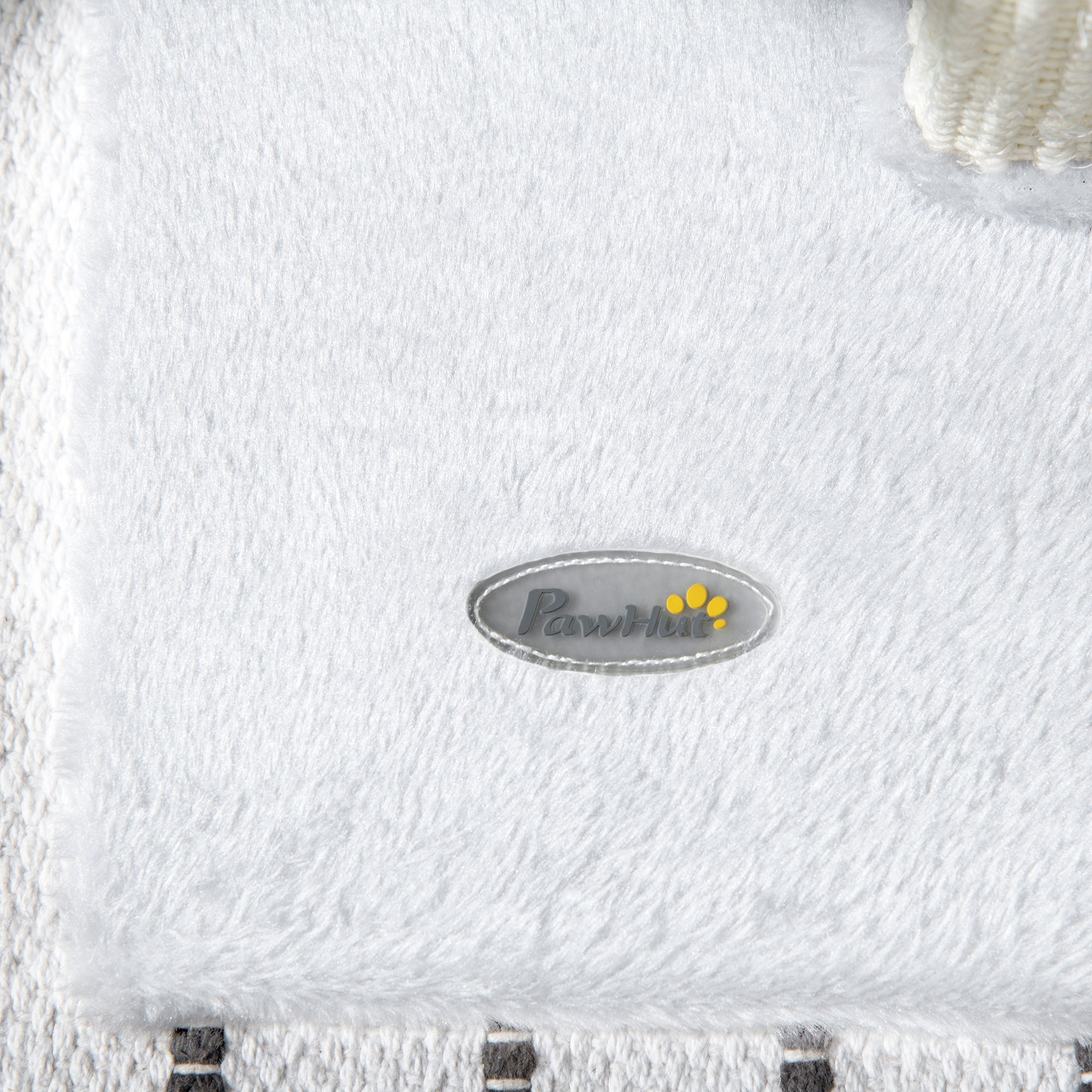 81cm Cat Scratcher, Vertical Full Scratcher w/ Natural Sisal Rope, Hanging Ball, Soft Plush - White