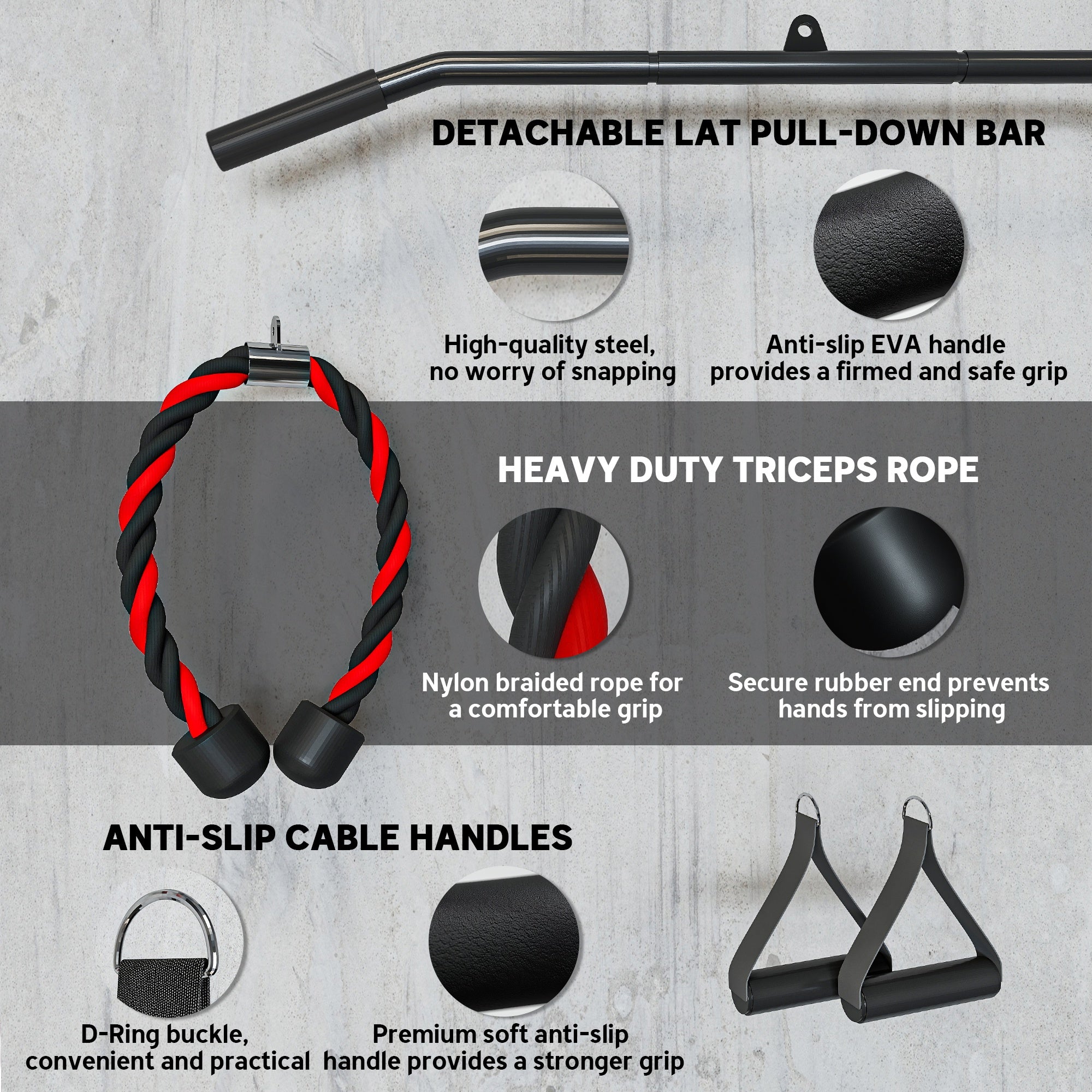 Weight Pulley System, Cable Pulley System for Home Gym, Cable Machine LAT Pull Down Attachment for Biceps Curl, Tricep, Arm Workouts