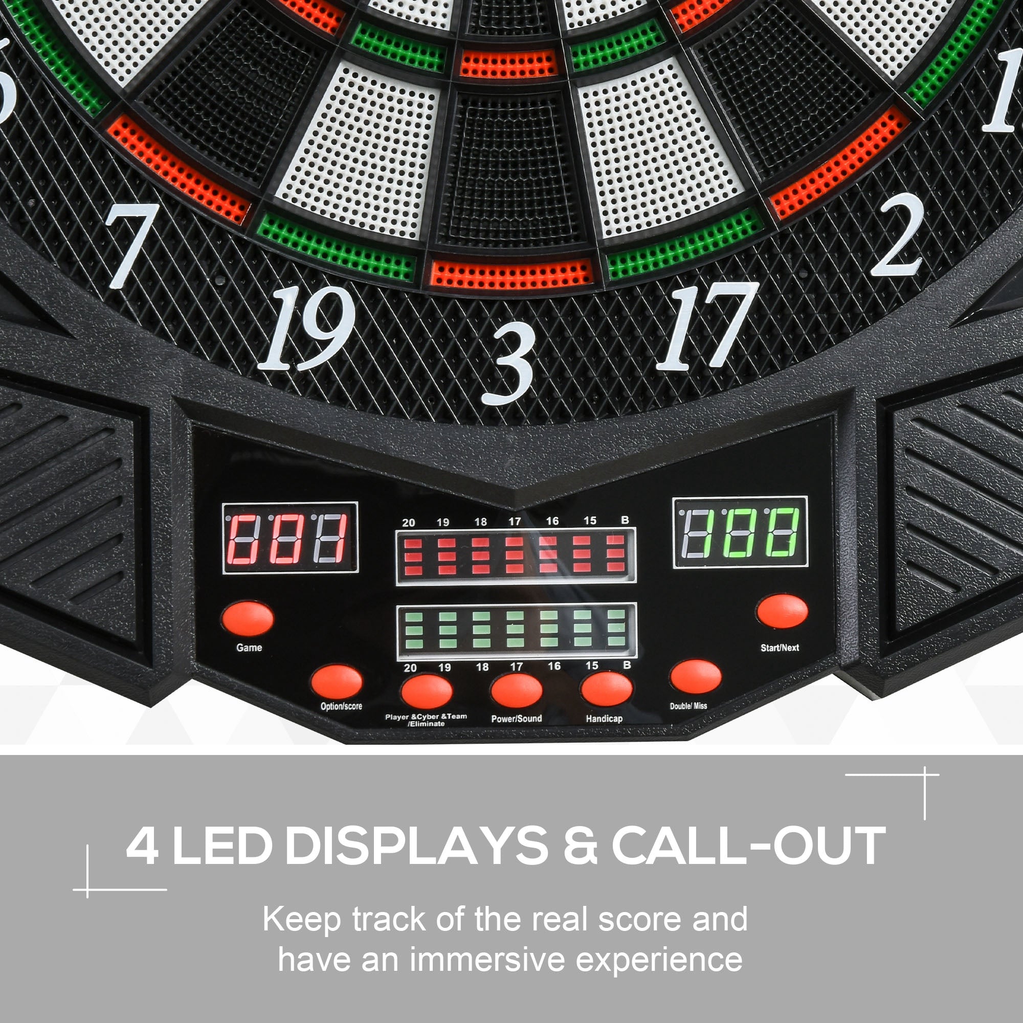 Dart Board Set, Electronic Dartboard with LED Digital Score Display, Soft Tip Darts, 27 Games, Speaker Sound
