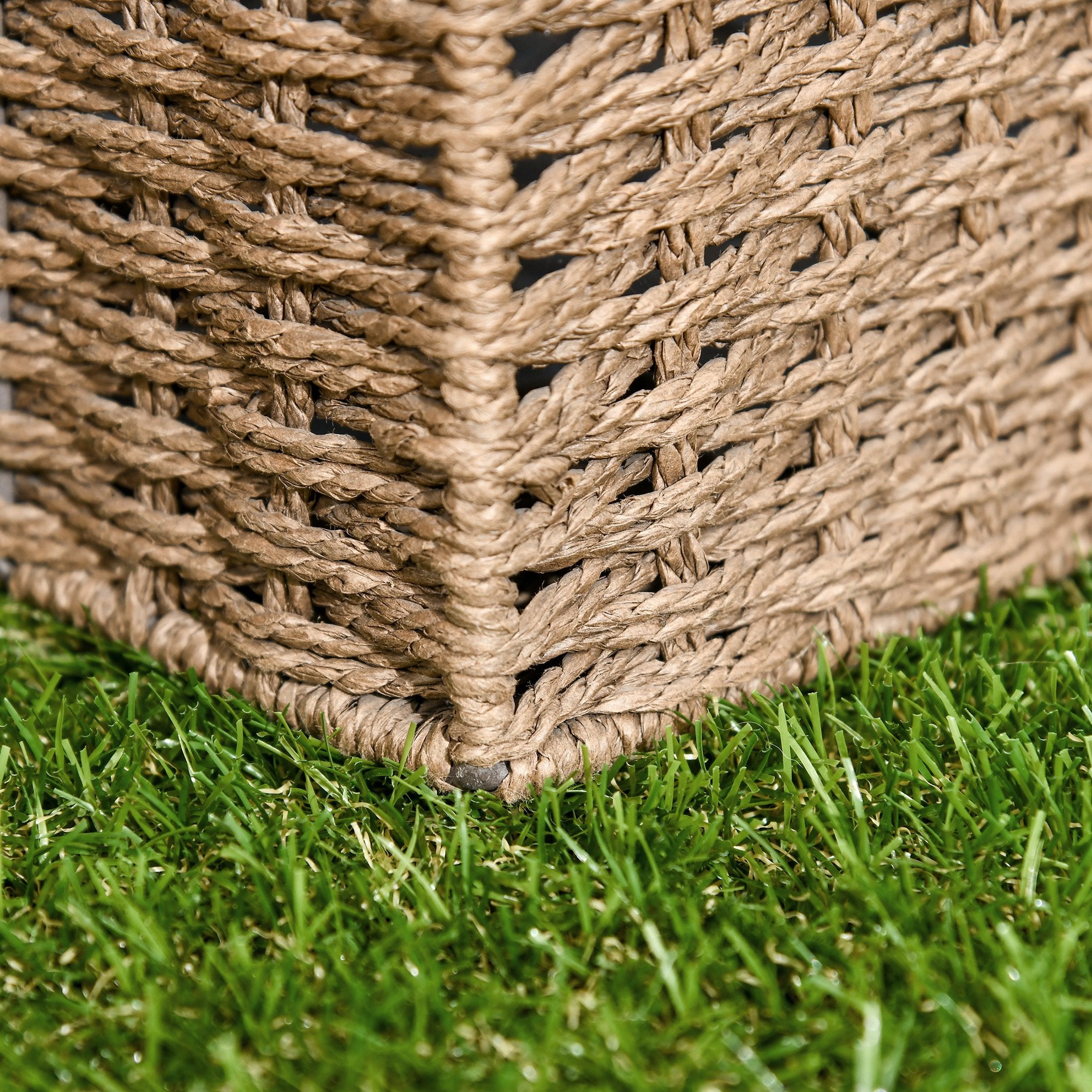 10-Piece Artificial Grass Set, Weatherproof Turf Tiles, 25mm Pile Height, Outdoor Carpet for Garden, Balcony & Patio, 30 x 30cm, Dark Green