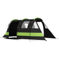 Four Person Blackout Waterproof Camping Tent with Separate Rooms - Black