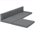 7-Piece Patio Furniture Cushions, Outdoor Loveseat Cushion with Removable Covers for Rattan Furniture, 60x60 cm, Dark Grey