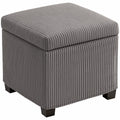 Storage Ottoman Bench with Removable Lid and Legs, 40cm Corduroy Footstool with Storage - Grey