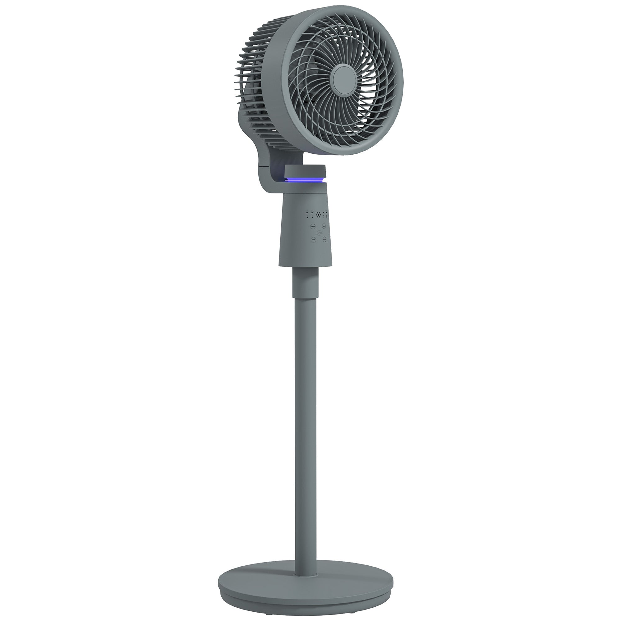 Pedestal Air Circulation Fan with Oscillating, Light Off, Grey