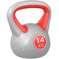 Kettlebell, 14kg Kettle Bells with Handle for Home Gym Weight Lifting and Strength Training, Red and Grey