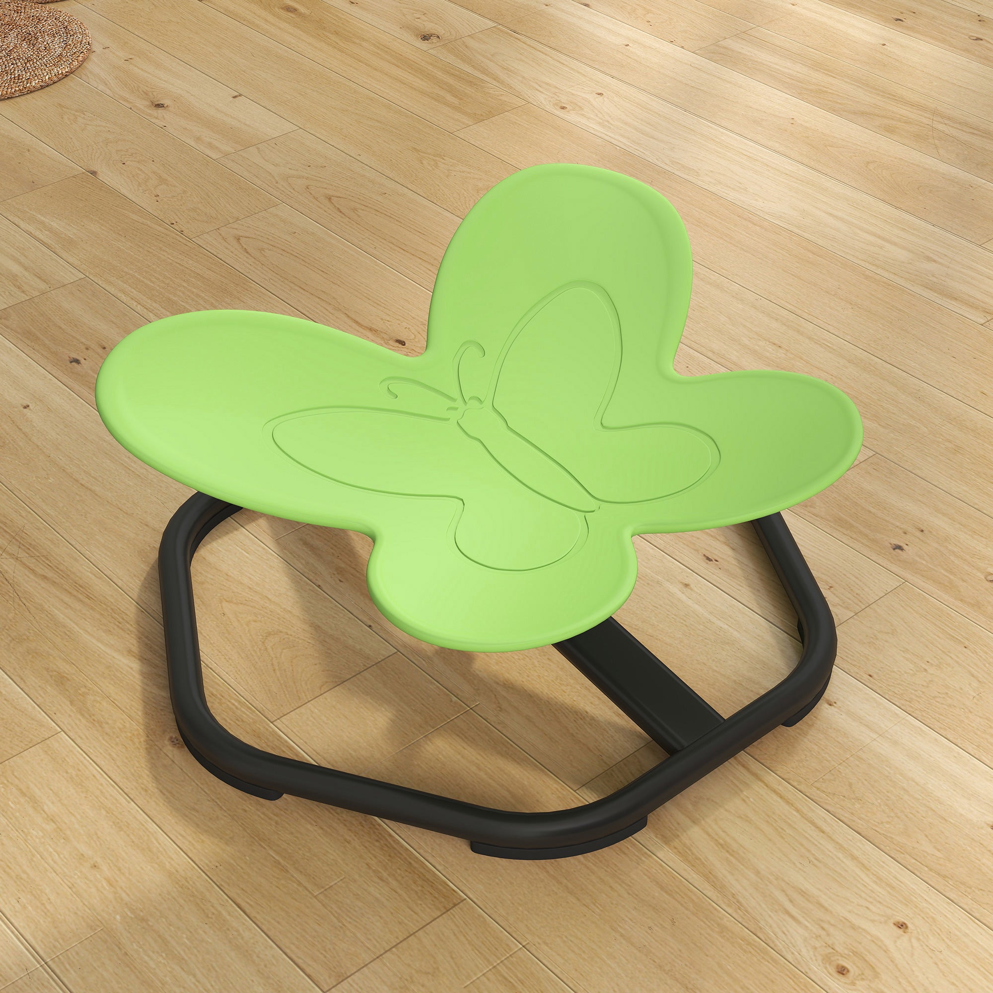 Butterfly-Shaped Kids Swivel Chair, Sensory Spinning Chair for Balance and Coordination Training, Green