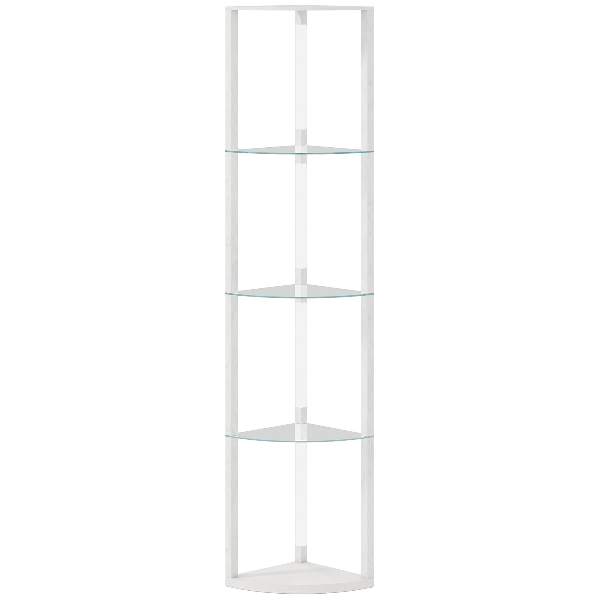LED Floor Lamp with Shelves, Dimmable Standing Lamp with Foot Switch for Living Room, Bedroom, White