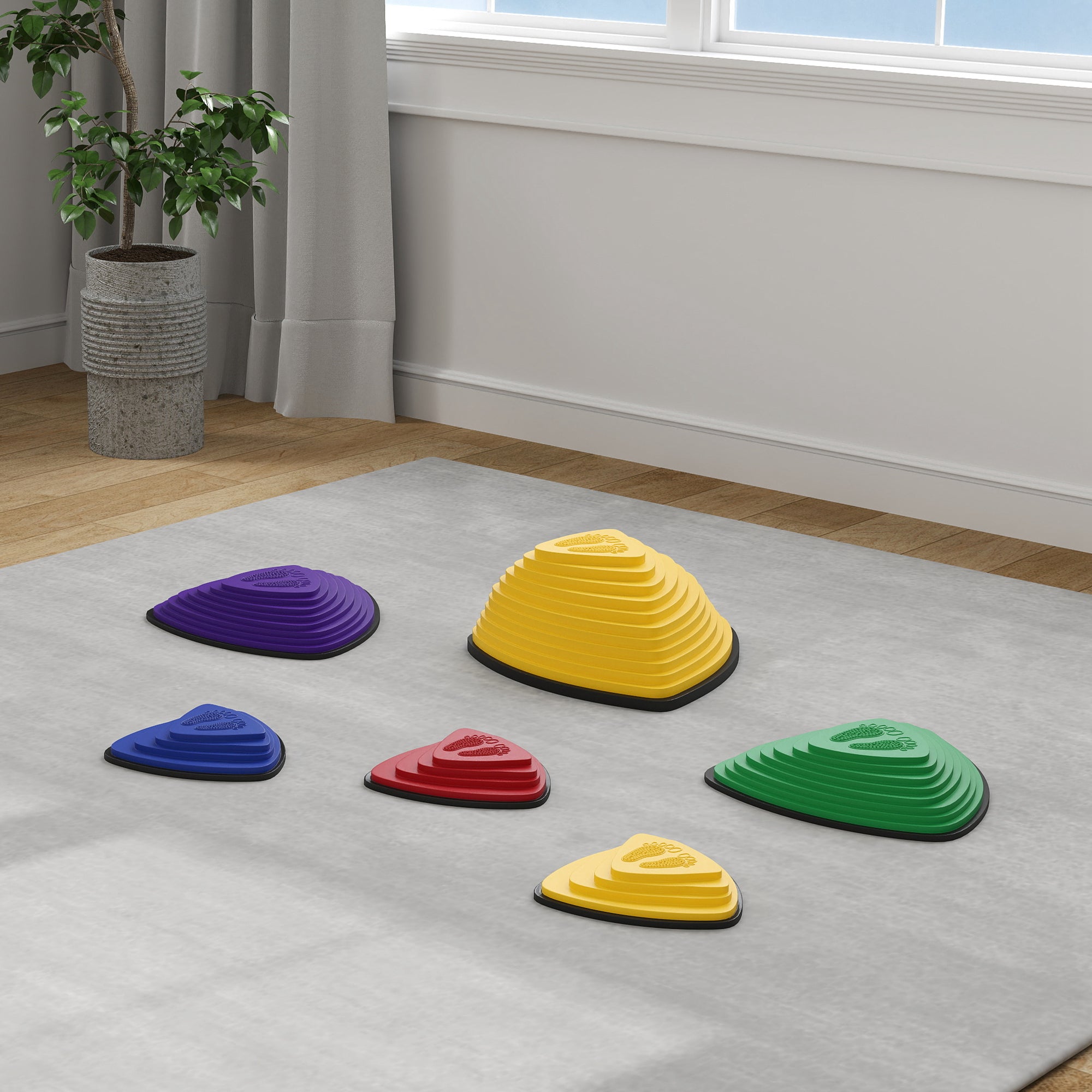 6-Piece Stepping Stones for Kids, Stackable Sensory Toys Outdoor Indoor, Obstacle Course for Balance and Motor Skills