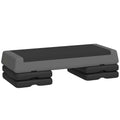 Adjustable Fitness Stepper with Non-Slip Surface 3 Height Levels for Home Gym - Grey