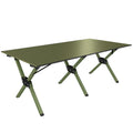 4ft Folding Camping Table, Waterproof Picnic Table with Roll Up Top and Metal Frame, Green