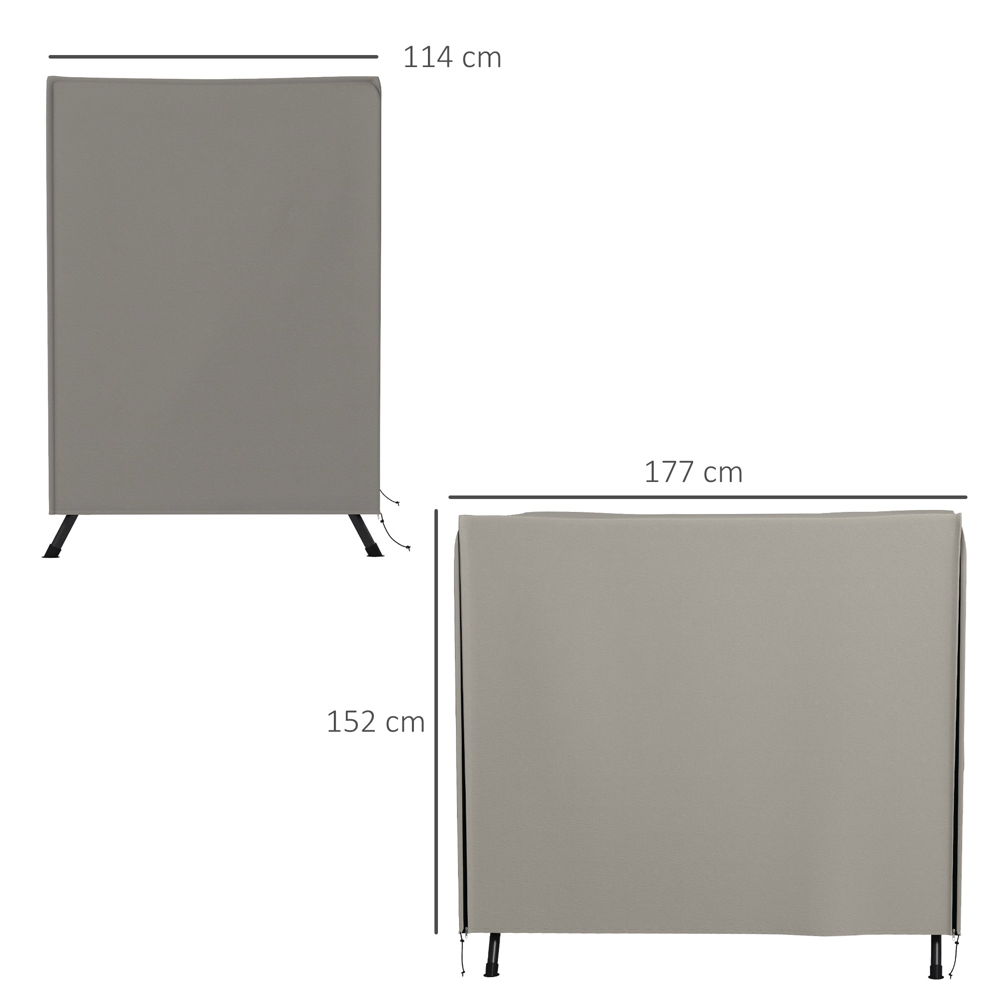 Three-Seater Swing Chair Protective Cover Oxford Cloth - Light Grey