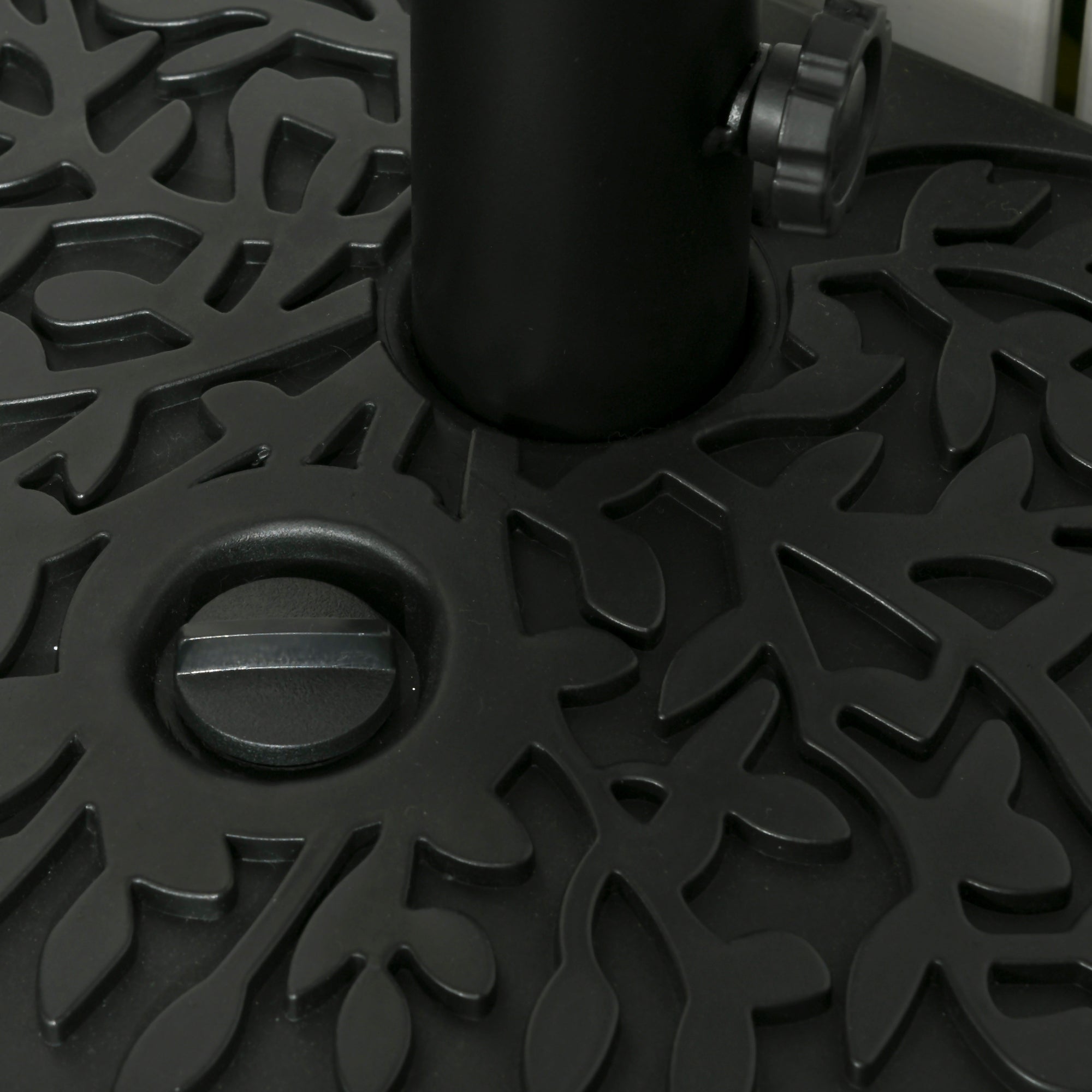 Fillable Half Parasol Umbrella Base with Metal Pole - Black