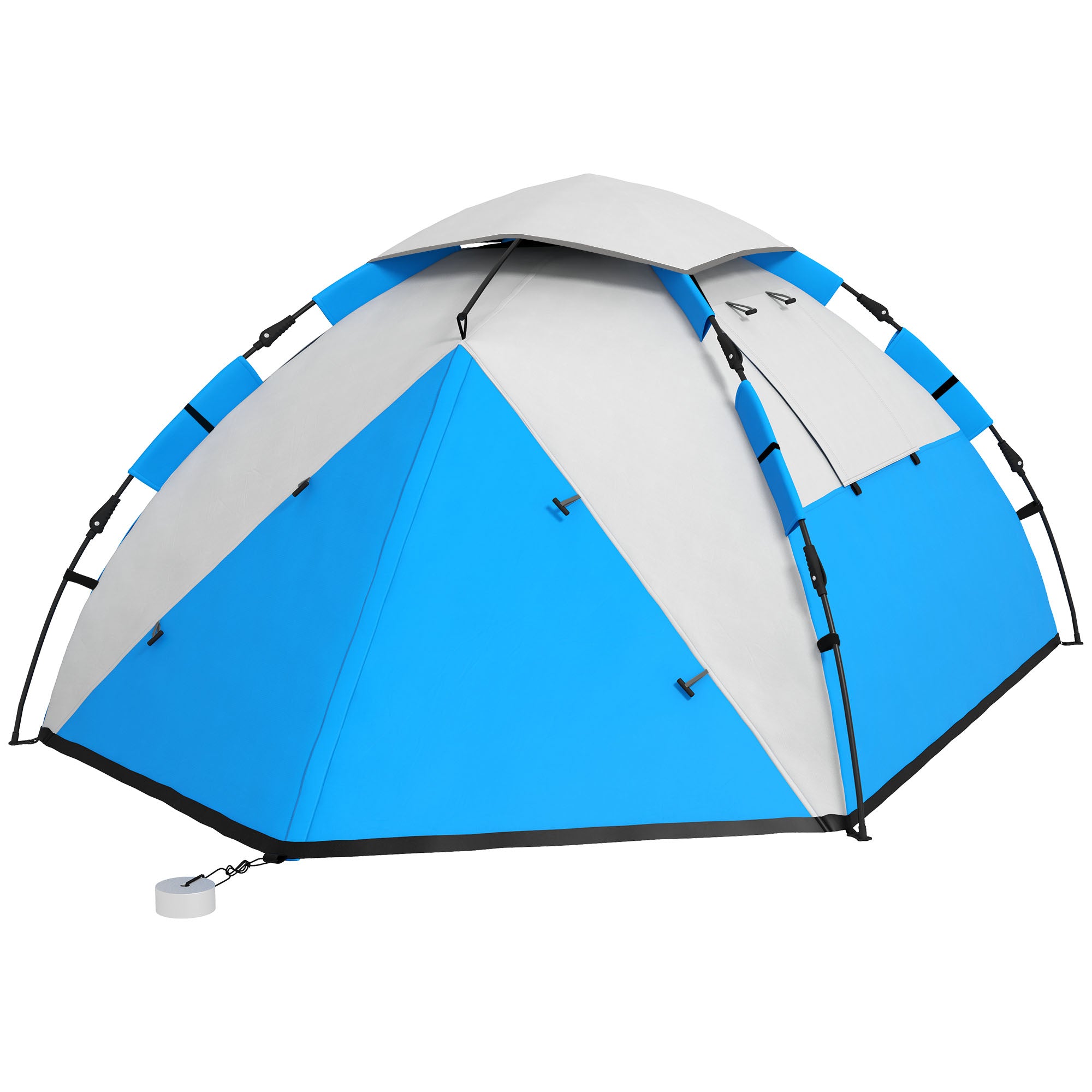 Two-Man One Room Camping Tent, with Accessories - Blue