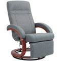 135° Manual Reclining Swivel Chair with Footrest - Grey