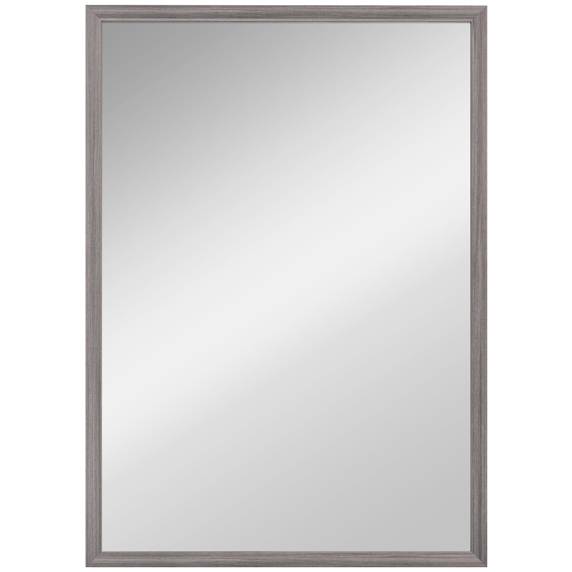 Wall Bathroom Mirror, 50 x 70 cm Wall-Mounted Mirror for Living Room, Bedroom, Hallway, Grey