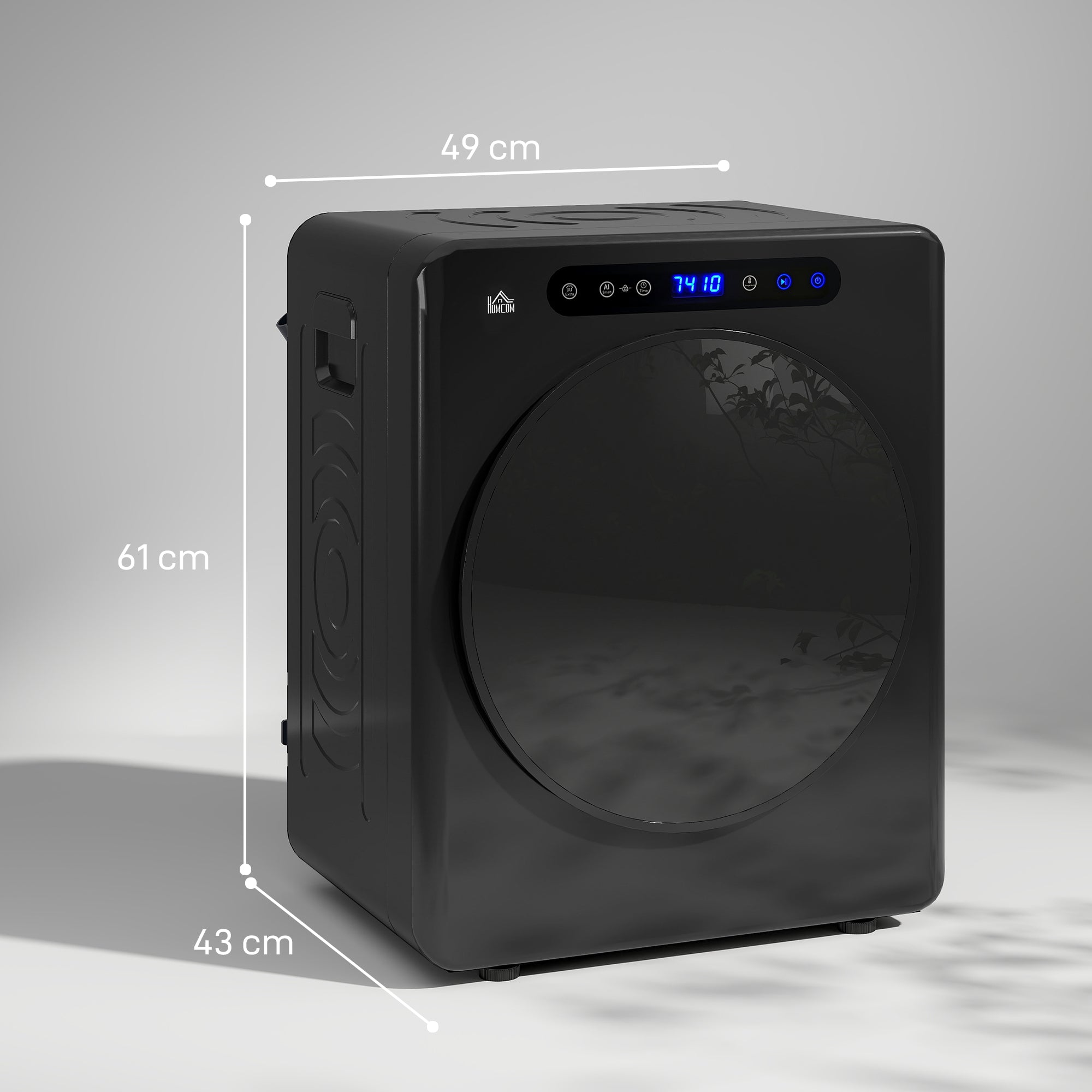 4kg Compact 40-60℃ Tumble Dryer - Black