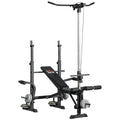 Adjustable Weight Bench with Pulley System, Incline Bench Press Set with Squat Rack, Leg Developer, Butterfly and Weight Storage, for Home Gym Full Body Workout