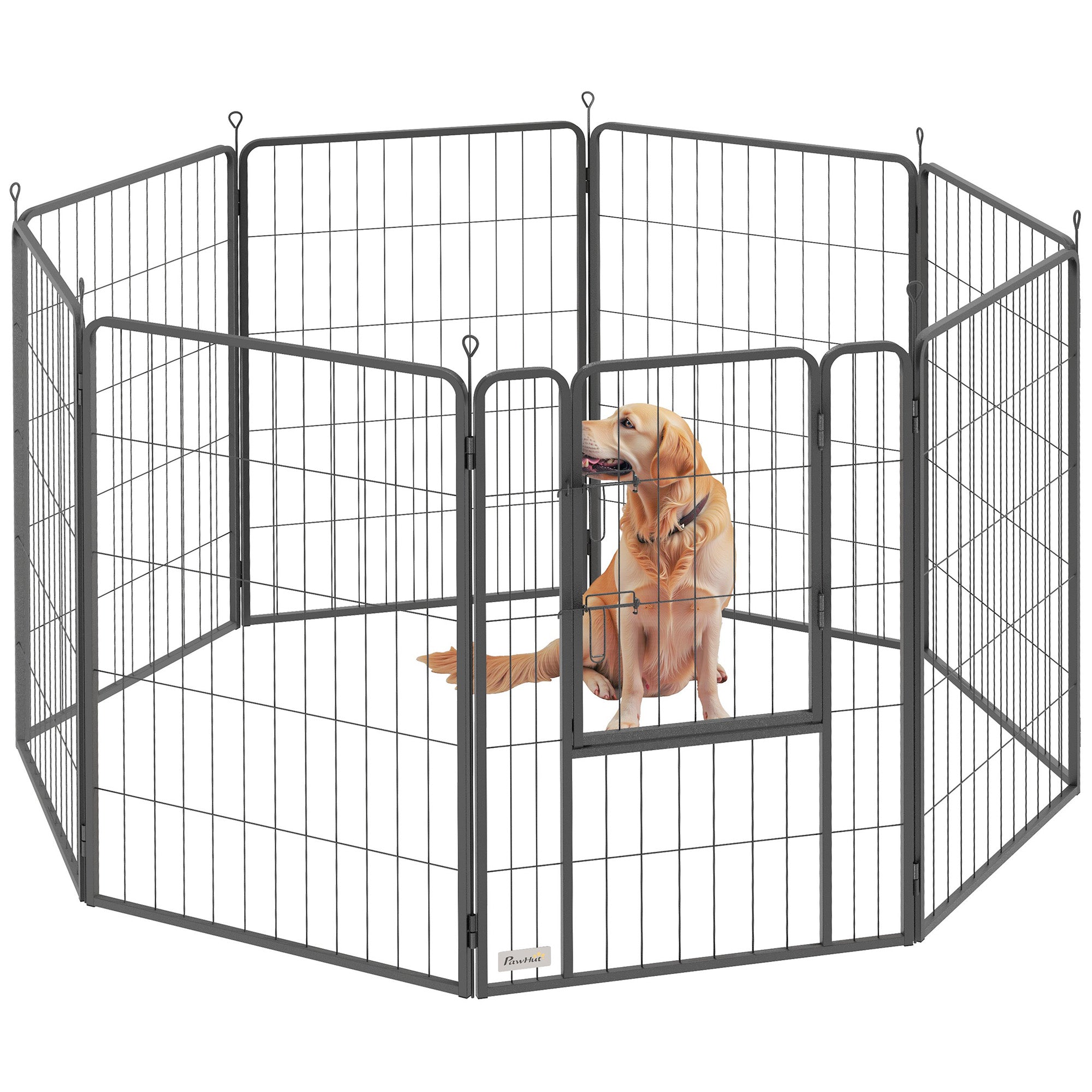 8 Panels Heavy Duty Dog Playpen with Door Indoor Outdoor, for Large Dogs, 100cm High