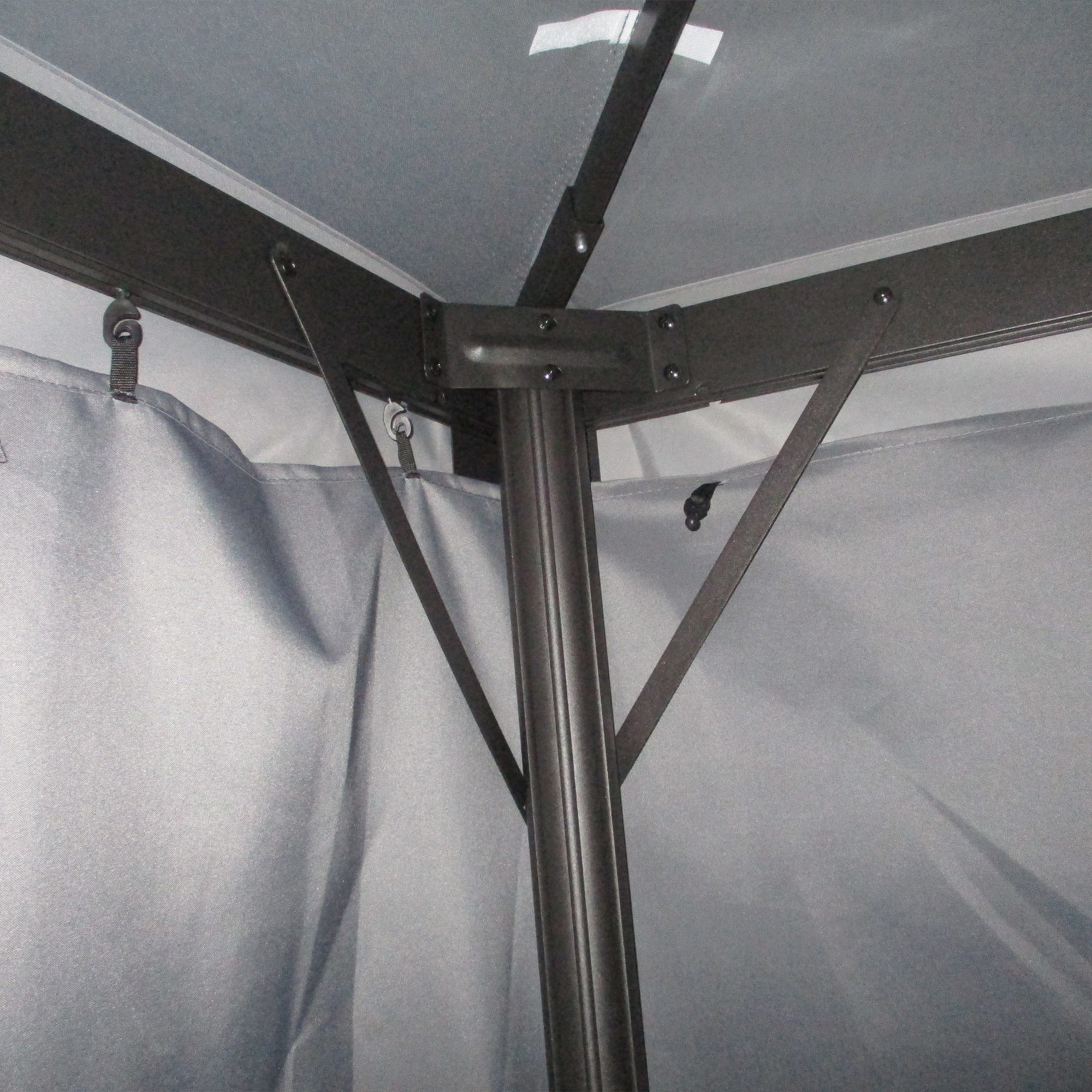 3x4m Aluminium Garden Gazebo with Nets and Curtains Marquee Canopy Shelter Pavilion - Dark Grey
