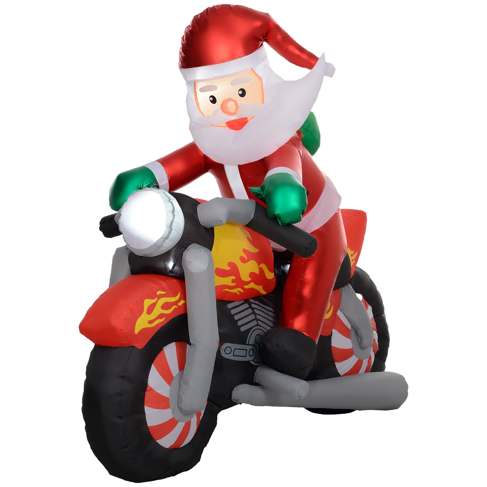 5.6ft Inflatable Santa Claus Motorcycle Decoration