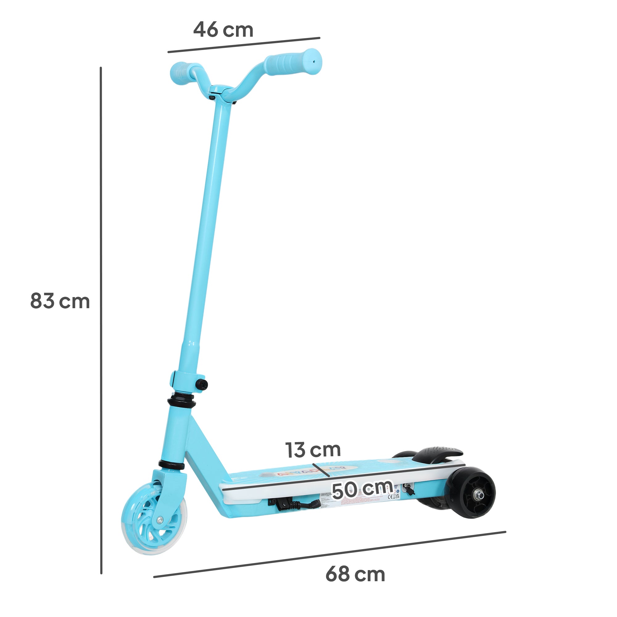 Electric Scooter for Kids Ages 4-7, with Auxiliary Rear Wheels, Flashing LED Light and Electric Brake, Kids Electric Scooter for Boys Girls, 6 KM/H & 8 KM, Blue