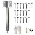 20 Pack Railway Sleeper Brackets, 41 cm Heavy Duty Galvanised Steel Sleeper Stakes with Screws and Gloves