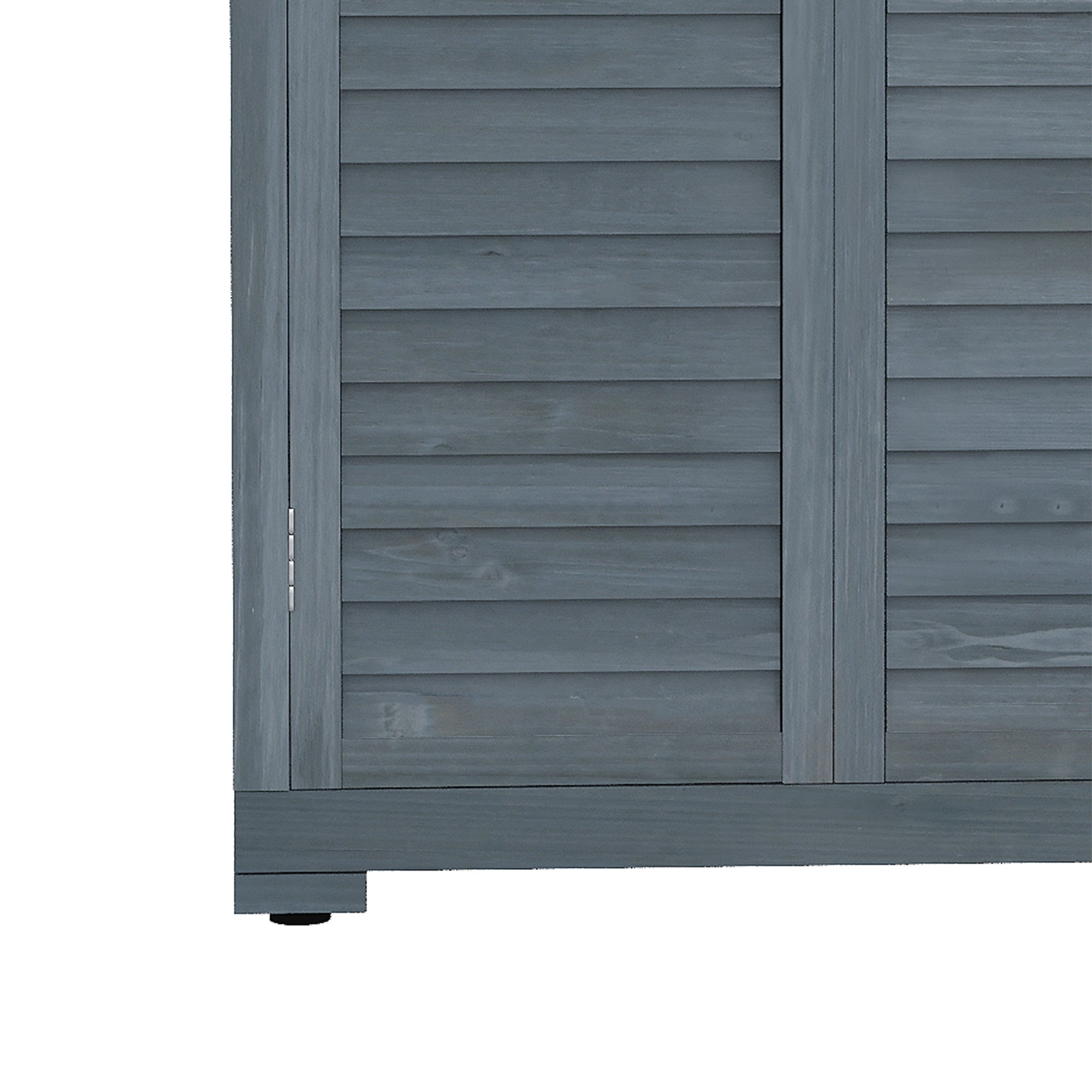Fir Wood Garden Storage Shed 39.5 x 79cm with Shelves - Grey