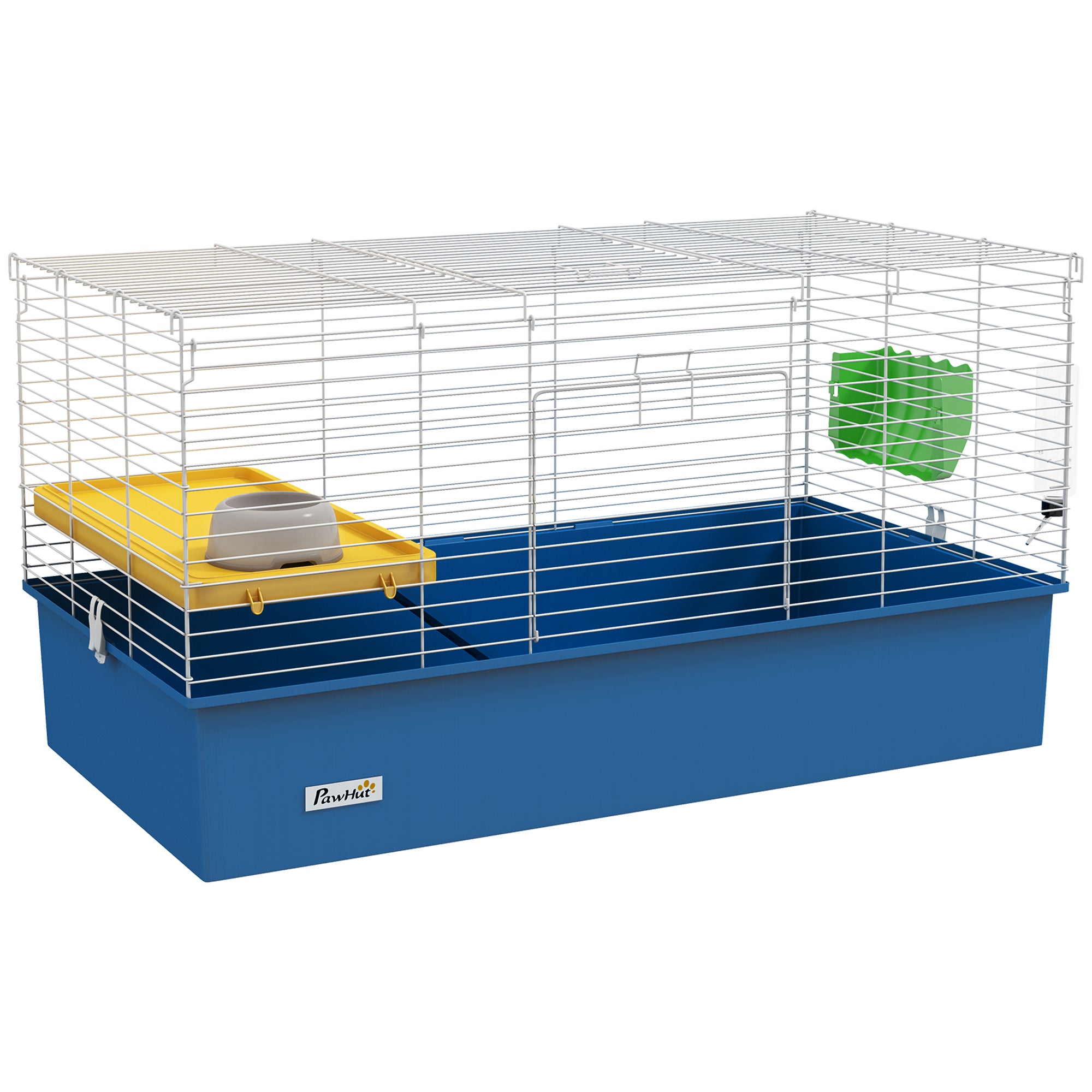 Chinchillas Small Rabbit Guinea Pig Small Animal Cage, Pet Playhouse, with Platform, Ramp, 99 x 52 x 53cm, Blue