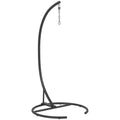 Hanging Hammock Chair Stand with Round Base, C Hanging Swing Stand Frame for Swing/Egg/Hammock Chair, Indoor & Outdoor, Heavy Duty 330 lbs, Black