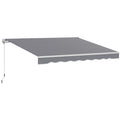 2.5 Metre Manual Retractable Awning Set with Aluminium Frame - Dark Grey