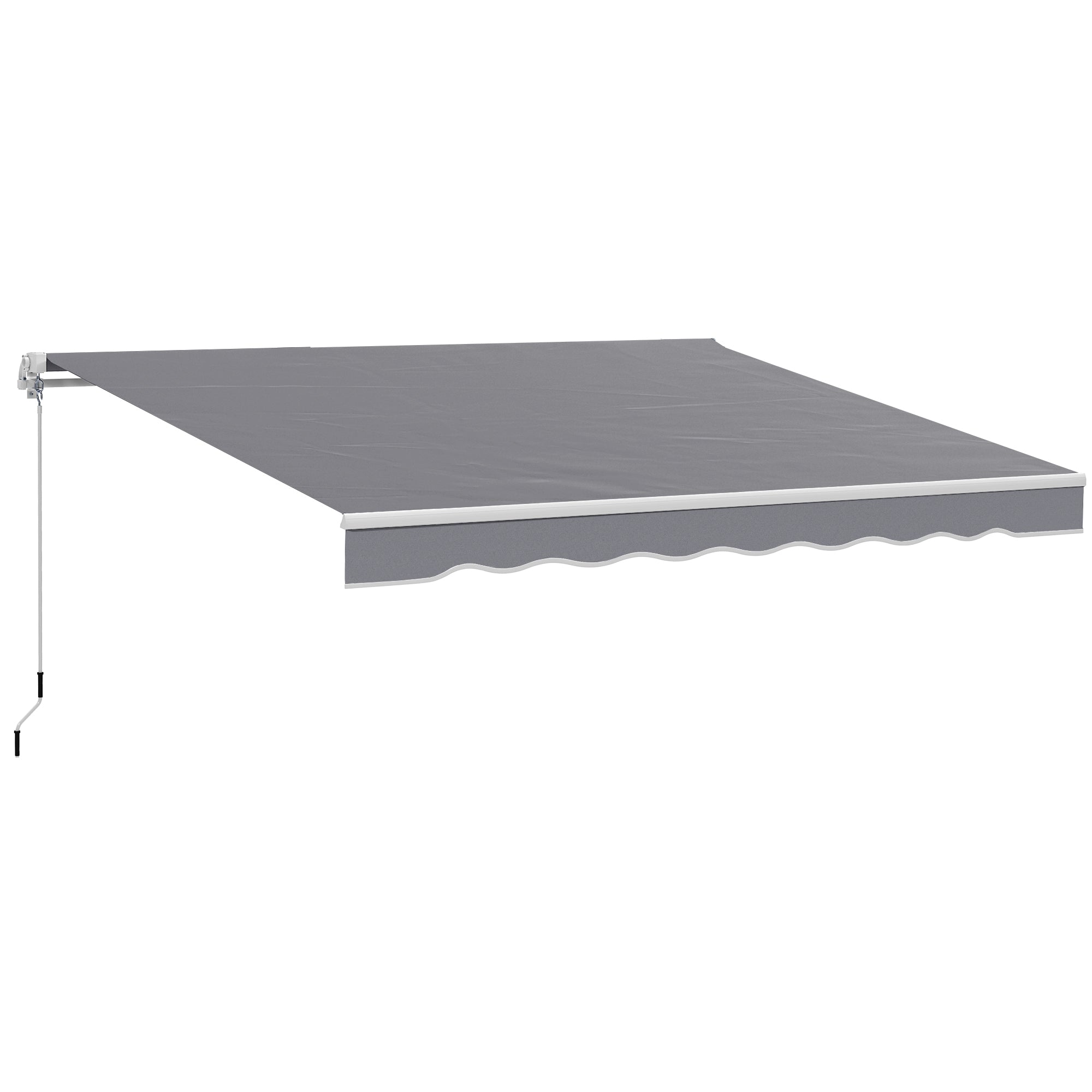2.5 Metre Manual Retractable Awning Set with Aluminium Frame - Dark Grey