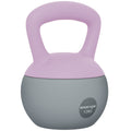 12KG Soft Kettlebell, Kettlebell with Non-Slip Handle for Home Gym, Weight Lifting, Strength Training, Purple/Grey