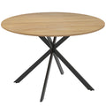 Dining Table for 4, 120 cm Industrial Kitchen Table with Wood Effect Tabletop and Steel Legs, Oak