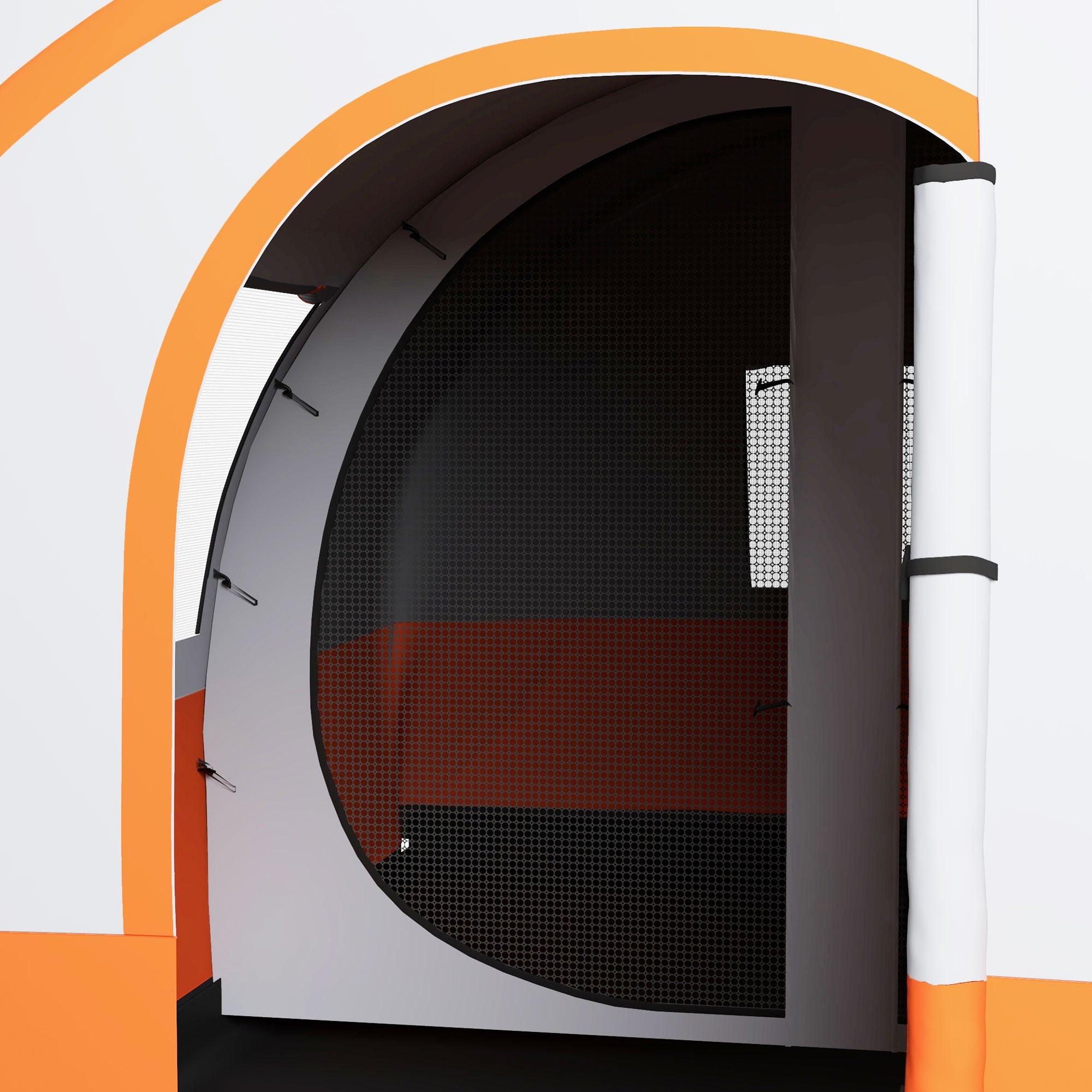 Spacious 3000mm Waterproof Family Camping Tent for 6 - Cream and Orange