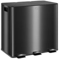 3 x 15L Steel Pedal Kitchen Bin with Soft Close Lid & Removable Buckets - Black