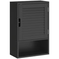 Bathroom Cabinet, Wall Mounted Storage Cabinet with Adjustable Shelves, 40 x 20 x 60 cm, Black