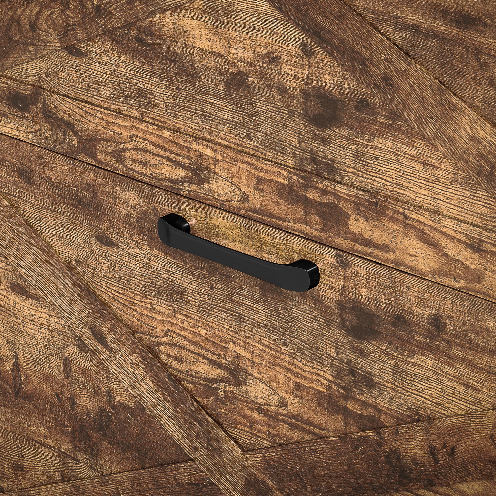 Two Flip Drawer Narrow Shoe Cabinet with Adjustable Shelves - Rustic Brown