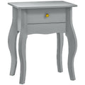 French Style Side Table with Drawer - Grey