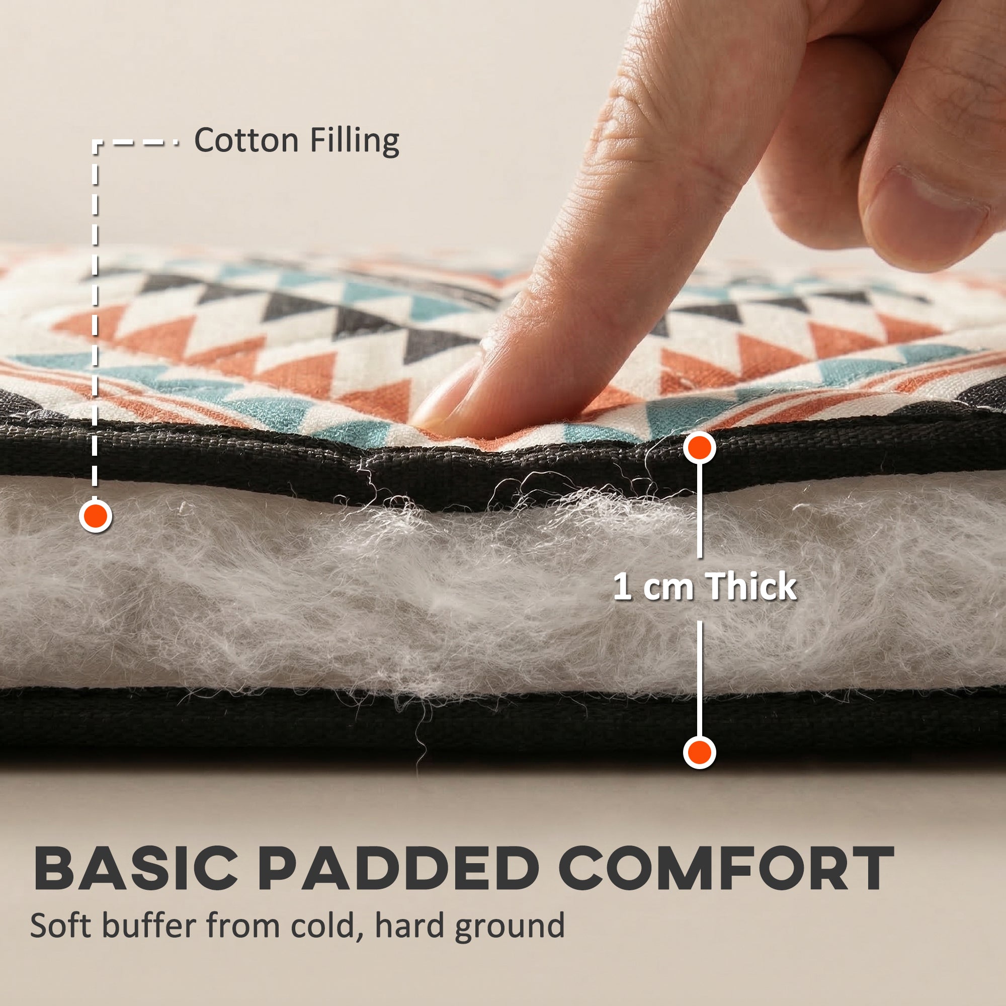 Picnic Blanket, 200x200CM Large Beach Blanket Outdoor Picnic Mat with Integrated Strap for Camping, Mix-Colour