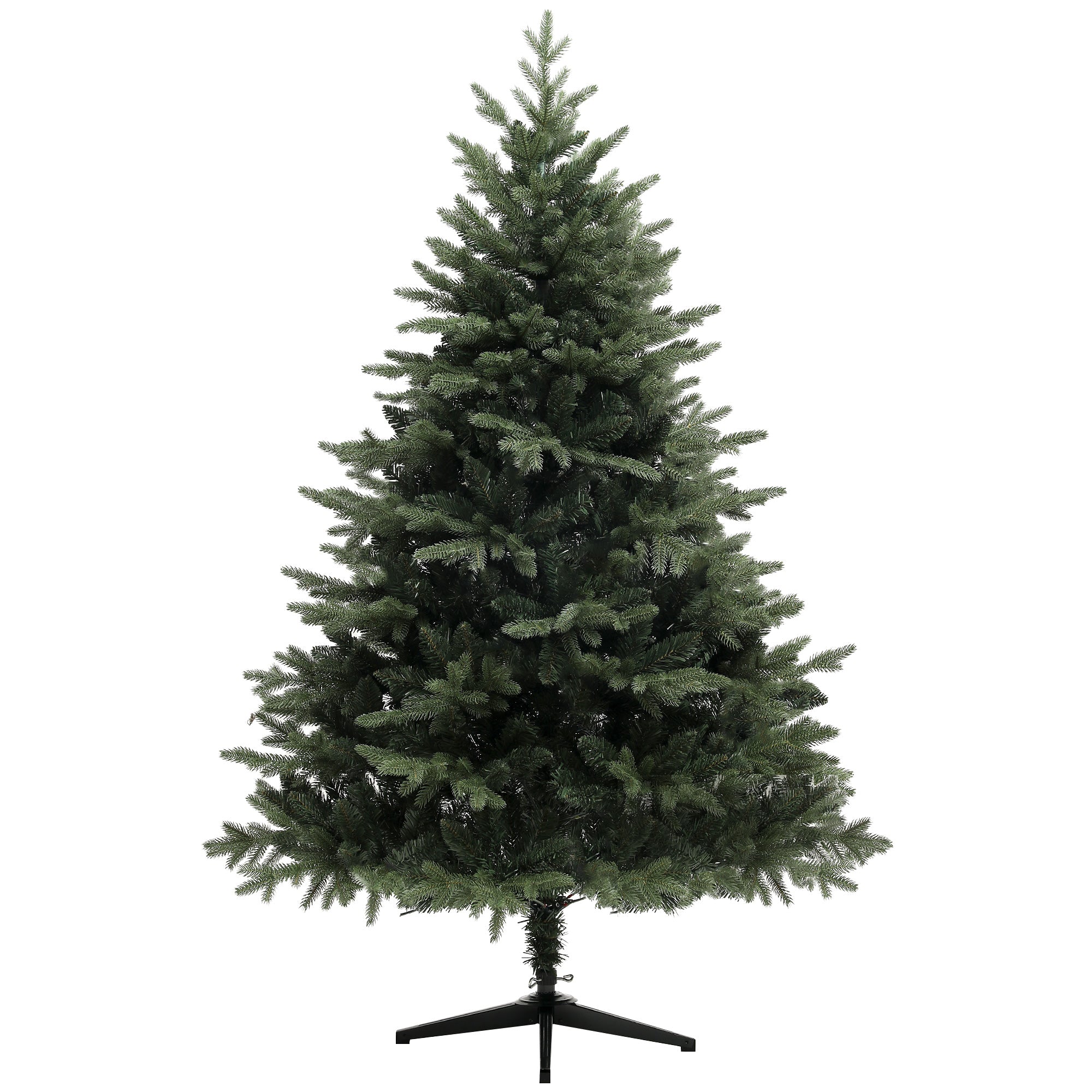 6ft Artificial Spurce Christmas Tree with 1696 Branch Tips and Foldable Steel Base, Realistic Hinged Xmas Tree, Holiday Décor for Home Office, Green