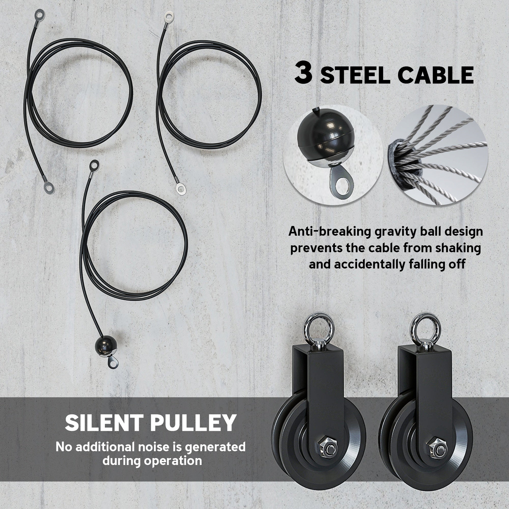 Weight Pulley System, Cable Pulley System for Home Gym, Cable Machine LAT Pull Down Attachment for Biceps Curl, Tricep, Arm Workouts