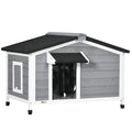 Wooden Small Dog Kennel 65H x 97L x 72W cm for Outside - Grey