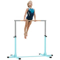 Height Adjustable Kids Gymnastics Horizontal Bar Junior Kip High Bar - Light Blue