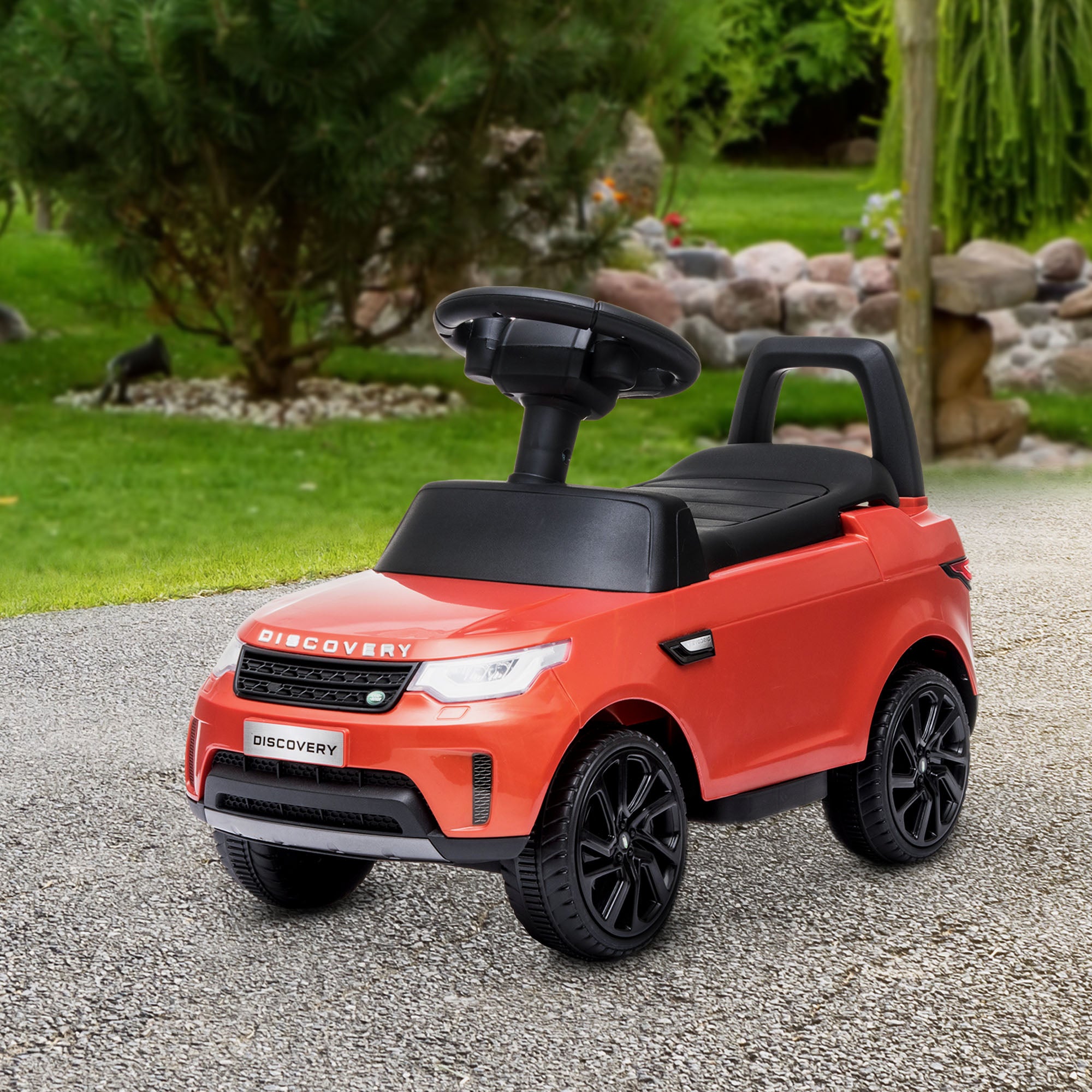 2 in 1 Land Rover Licensed 6V Kids Electric Ride On Car Sliding Car w/ Headlights Music, for 18-60 Months Red