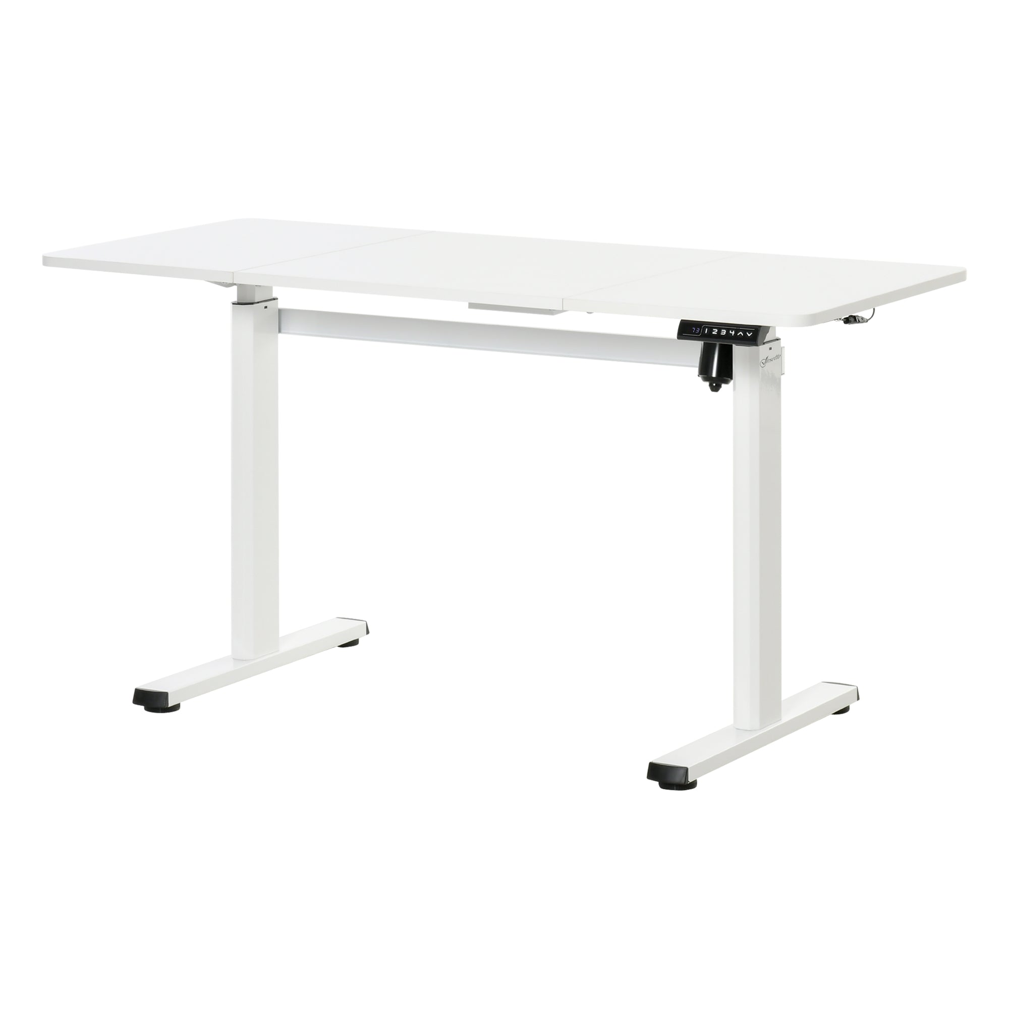 Electric Height Adjustable Standing Desk Sit Stand Desk with Large Desktop, Motor, Stand up Desk for Home Office, White