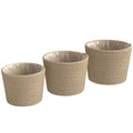 Seagrass Planters Set of 3 Plant Pots for Indoor Outdoor Patio Balcony Natural