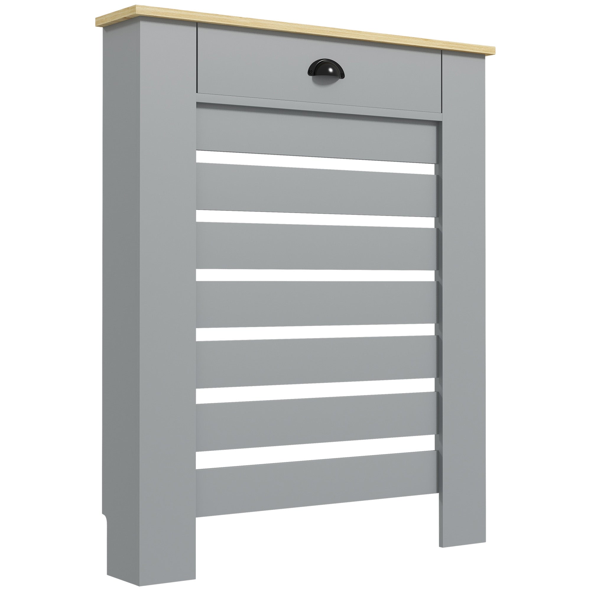 95.5H x 78Wcm Radiator Cover, with Drawer - Grey