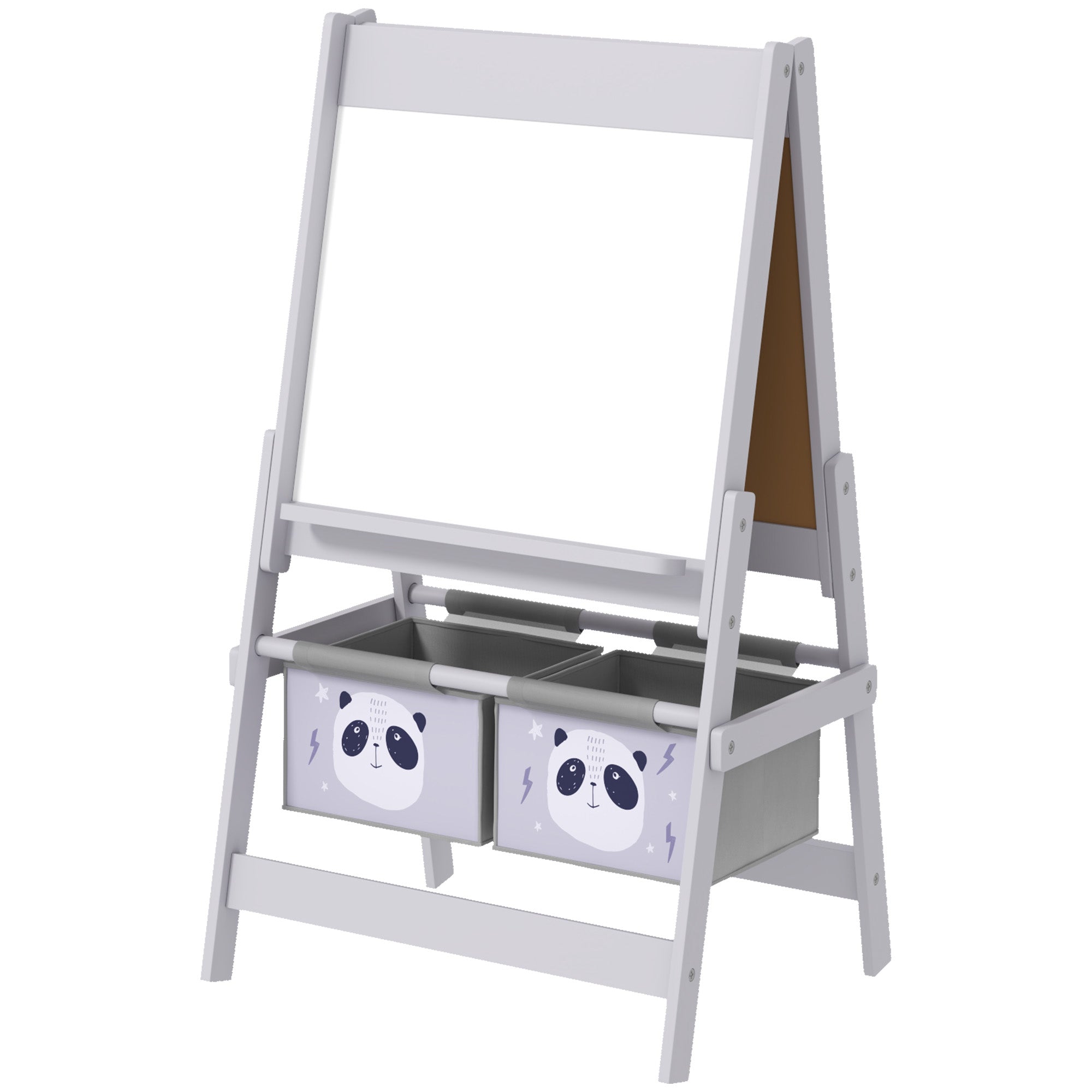 3-In-1 Kids Easel with Paper Roll, Art Easel, with Storage - Grey