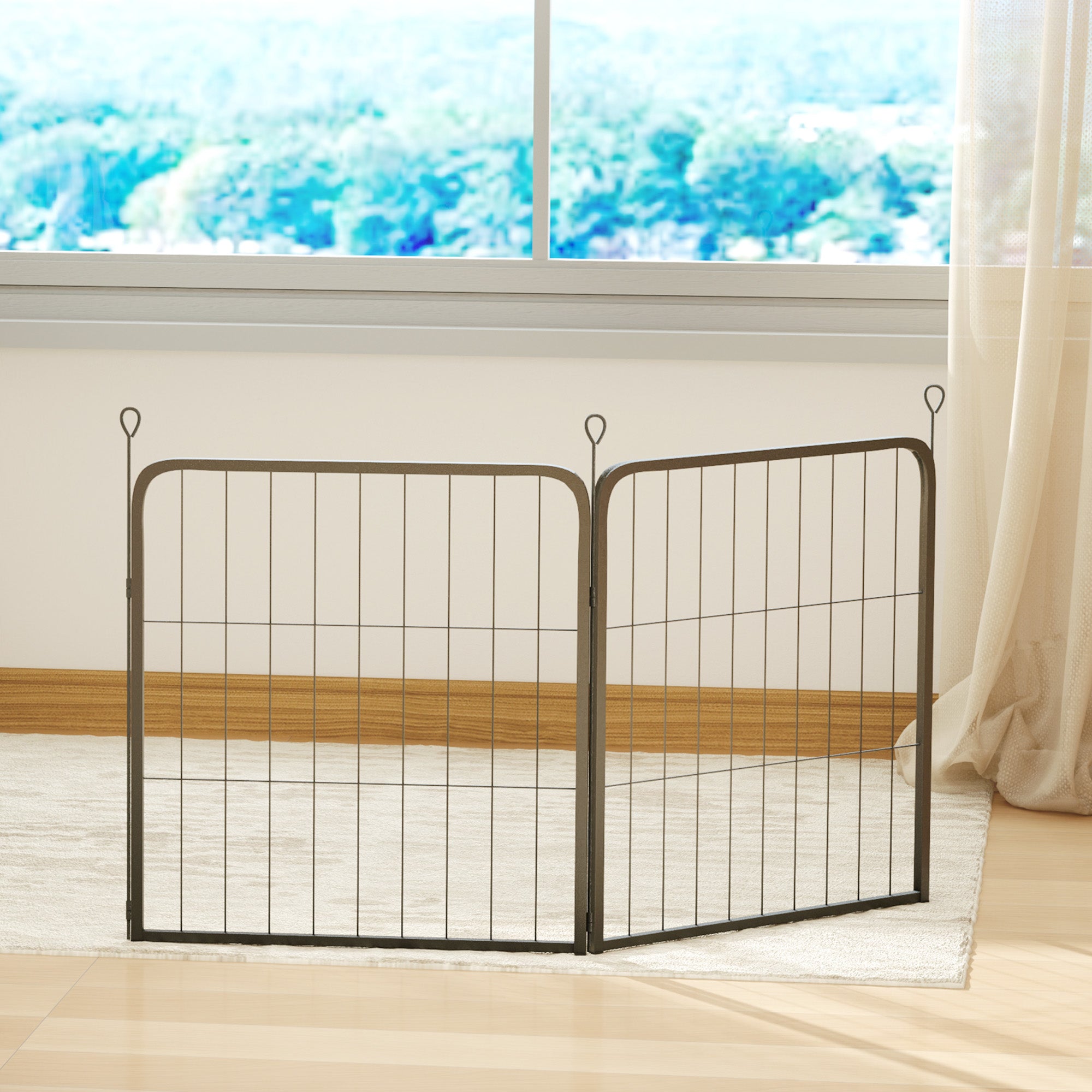 2 Piece Dog Pen Expansion Pack for 60cm High Animal Pen with 3 Connecting Stakes